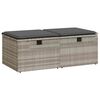 vidaXL 2-delige Loungeset met kussens poly rattan acacia lichtgrijs