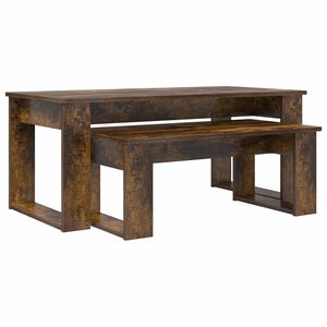 vidaXL Koffietafel Set 2 pcs Gerookt eiken Bewerkt hout