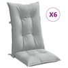 vidaXL Stoelkussens 6 st hoge rug 120x50x7 cm stof lichtgrijs