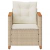 vidaXL Tuinstoel met kussens poly rattan beige