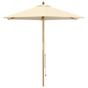 vidaXL Tuinparasol &Oslash; 210 x 237 cm massief eucalyptushout Cr&egrave;mewit