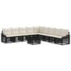 vidaXL Tuinbankenset 10 st Zwart poly rattan