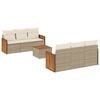 vidaXL 7-delige Loungeset met kussens poly rattan beige