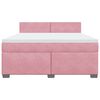 vidaXL Boxspring met matras fluweel roze 180x200 cm