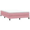 vidaXL Boxspring met matras fluweel roze 160x210 cm