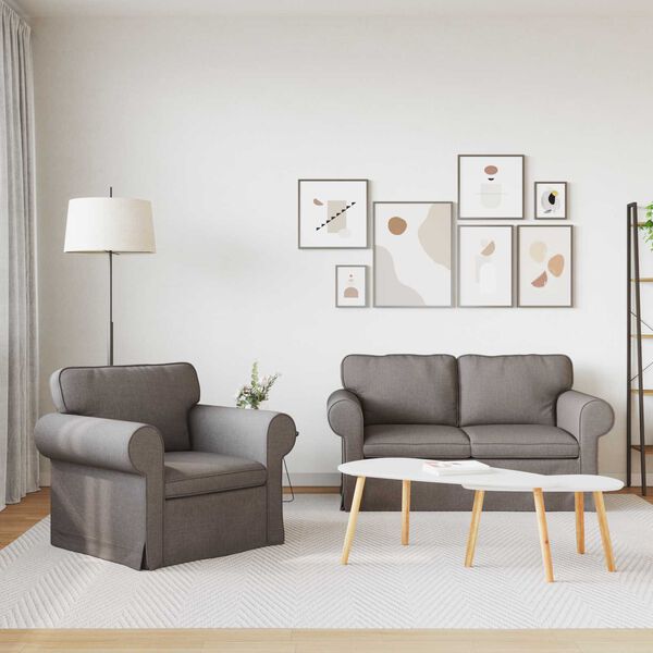 vidaXL Bank 2 pcs Taupe 155 x 82 x 80 cm Stof