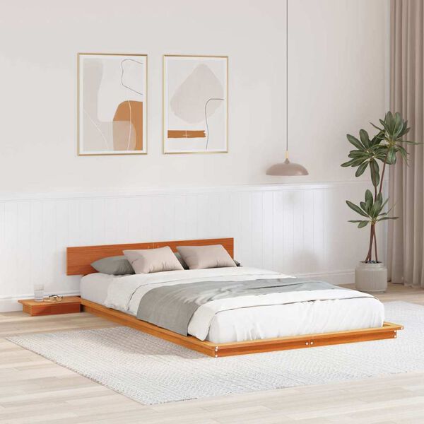 vidaXL Bedframe Bruin 140 x 190 cm Hout