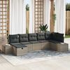 vidaXL Tuin Sofa Set met kussen 7 pcs Grijs poly rattan