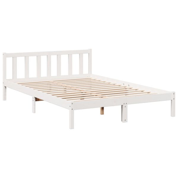 vidaXL Bedframe extra lang zonder matras grenenhout wit 160x220 cm