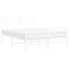 vidaXL Bedframe met hoofd- en voeteneinde metaal wit 135x190 cm