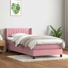 vidaXL Boxspring met matras fluweel roze 100x210 cm