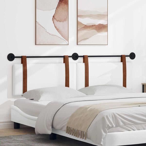 vidaXL Hangend Hoofdeinde Wandgemonteerd Wit 170 x 55 x 5 cm Antiek PU