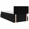 vidaXL Opbergbed met LED met matras met LED Zwart 100 x 200 cm Stof