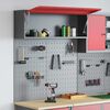 vidaXL Gereedschapskast en Pegboard Set 3 pcs Rood 100 x 25 x 115 cm