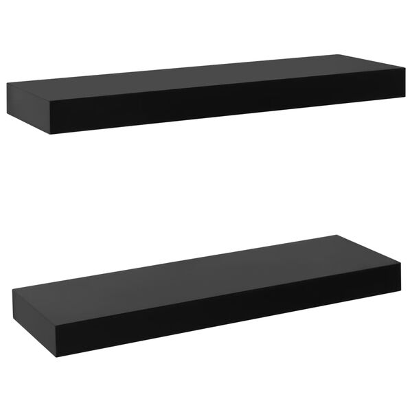 vidaXL Wandplanken zwevend 2 st 40x20x3,8 cm zwart