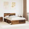 vidaXL Bedframe met hoofdeinde Oudhout 140 x 200 cm Massief grenenhout