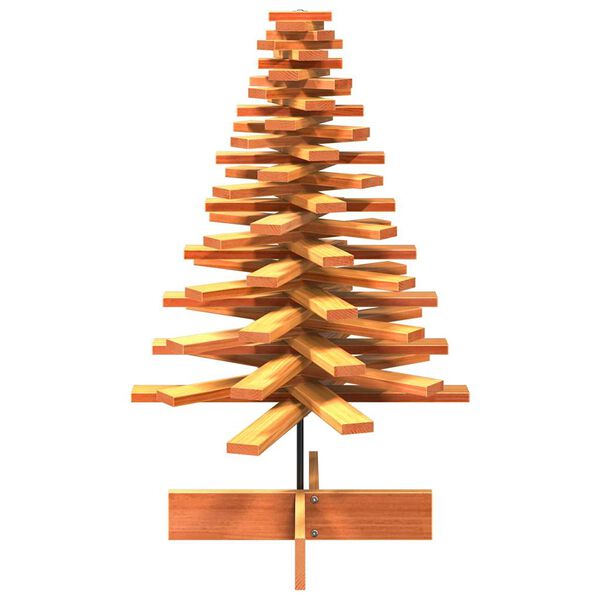 vidaXL Kerstdecoratie kerstboom 100 cm massief grenenhout wasbruin