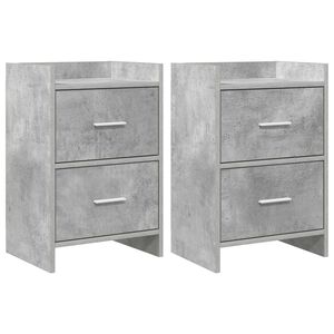 vidaXL Nachtkastjes 2 st Betongrijs 40 x 30 x 60 cm Bewerkt hout
