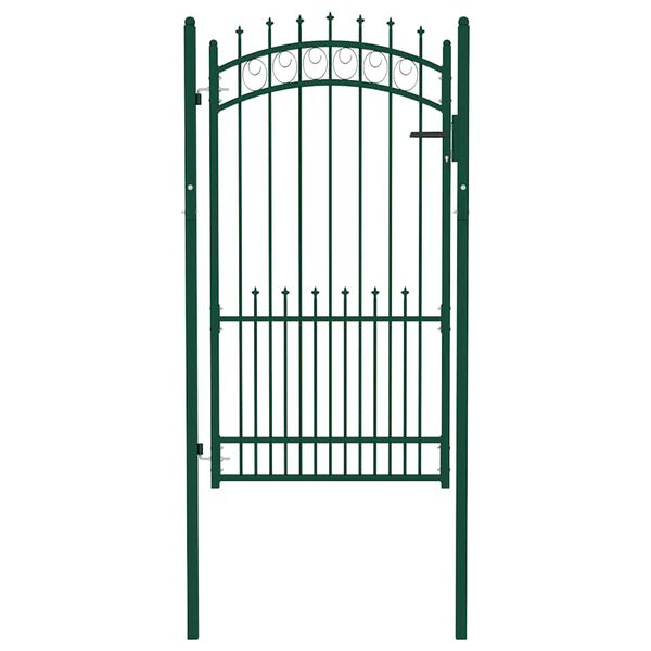 vidaXL Poort met speerpunten 104x134,5 cm staal groen