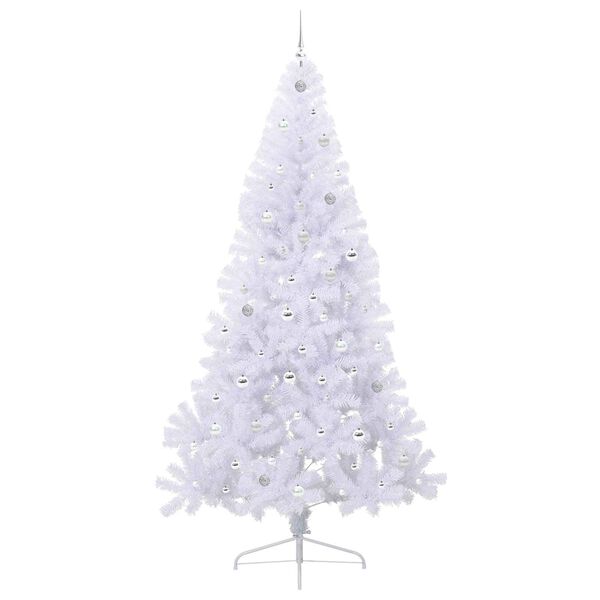 vidaXL Kunstkerstboom met 300 LED Wit 240 cm PVC en staal