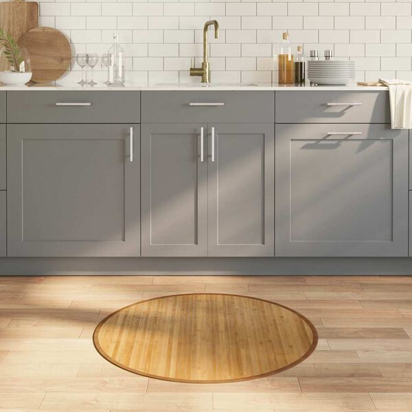 vidaXL Vloerkleed rond 80 cm bamboe naturel