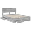 vidaXL Bedframe met hoofdeinde Grijs Sonoma 140 x 190 cm Bewerkt hout