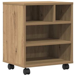 vidaXL Printerstand Artisanaal eiken 41 x 32 x 48 cm Bewerkt hout