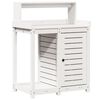 vidaXL Oppottafel met schappen 82,5x50x109,5 cm massief grenenhout wit