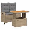 vidaXL 2-delige Tuinset met kussens poly rattan beige