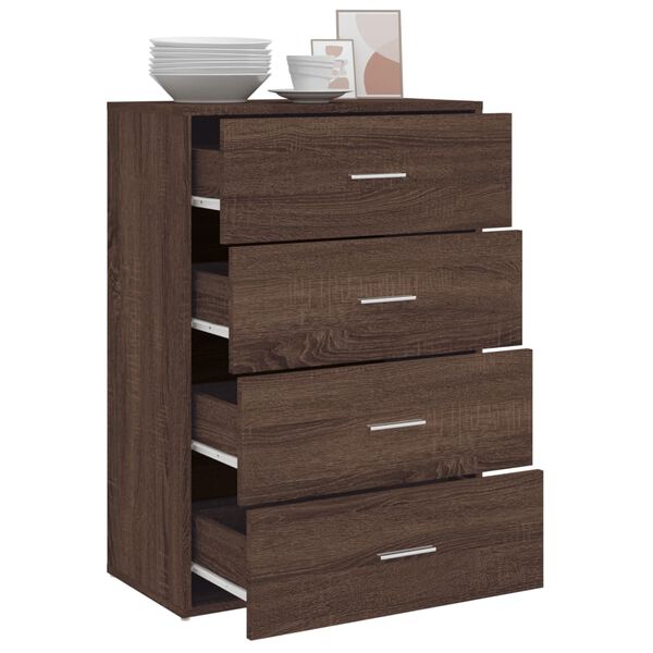 vidaXL Dressoir 60x31x84 cm bewerkt hout bruin eikenkleur
