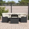 vidaXL Tuin Sofa Set met kussen met opslag 7 pcs Zwart Poly Rattan