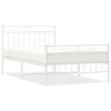 vidaXL Bedframe met hoofd- en voeteneinde metaal wit 100x200 cm