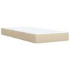 vidaXL Boxspring met matras stof cr&egrave;mekleurig 80x200 cm