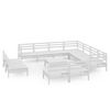 vidaXL 12-delige Loungeset massief grenenhout wit