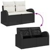 vidaXL Tuin Sofa Set met opslag 7 pcs Zwart Poly riet