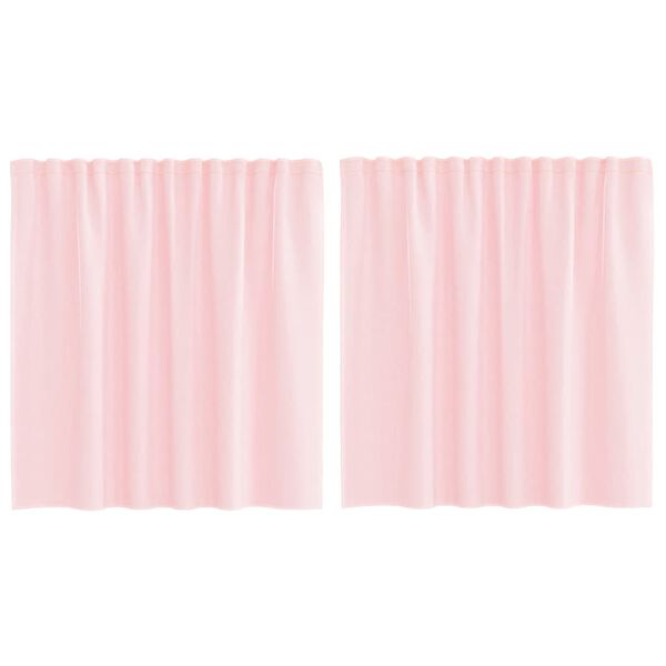 vidaXL Gordijnen voile met roedezakken 2 st lichtroze