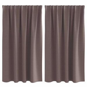 vidaXL Zwart-out Gordijnen met Ringen 2 pcs Donkerbruin 140 x 140 cm