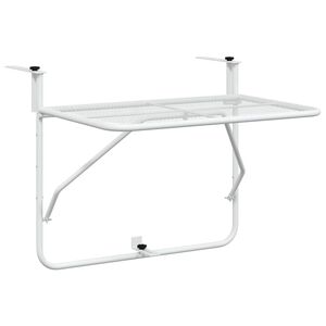 vidaXL Balkontafel 60x40 cm staal wit