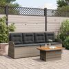vidaXL 3-delige Loungeset met kussens poly rattan grijs