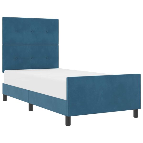 vidaXL Boxspringbed met hoofdeinde Donkerblauw 100 x 200 cm Fluweel