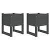 vidaXL Plantenbakken 2 st 40x40x52,5 cm massief grenenhout grijs