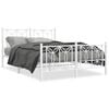 vidaXL Bedframe met hoofd- en voeteneinde metaal wit 135x190 cm