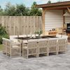 vidaXL 13-delige Tuinset met kussens poly rattan beige