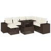 vidaXL 8-delige Loungeset met kussens poly rattan bruin