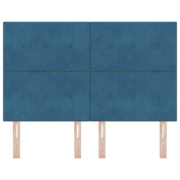 vidaXL Hoofdbord met hoofdeinde Donkerblauw 144 cm Nep Leer