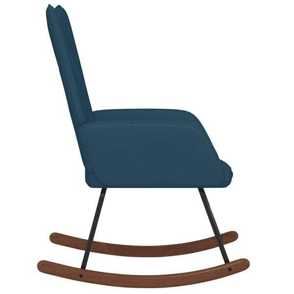 vidaXL Schommelstoel fluweel blauw