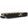 vidaXL 21-delige Tuinset met kussens poly rattan zwart