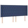 vidaXL Boxspring met matras en LED stof blauw 200x200 cm