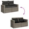 vidaXL 10-delige Loungeset met kussens poly rattan grijs