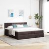 vidaXL Ottoman bed met matrassen en LED's 200x200cm stof donkerbruin